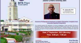 Powerpoint Opening Slide - Talk by Dr. J.M. Paiz at BITS Pilani and Jawahar Lai Nehru University on Inclusive Pedagogical Practices in Higher Education: Insights on Lavender Applied Linguistics